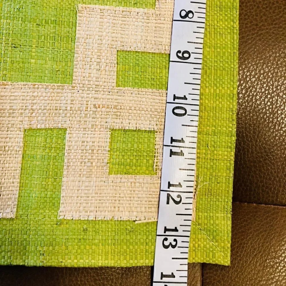 Pomegranate Square Green Rice Paper Placemats 13.5” Square